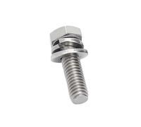 1/10 Uds M4 M5 M6 M8 M10 M12 304 tornillo de cabeza hexagonal externo acero inoxidable arandela plana junta resorte perno montaje(60mm,1pc M12)