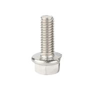1/10 Uds M5 M6 M8 M10 M12 A2-70 Cabeza Hexagonal Externa De Acero Inoxidable 304 Con Tapa Brida Dentada Tornillo Arandela Perno(10pcs M6,16mm)