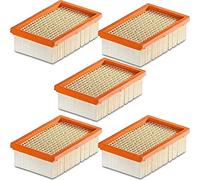 1 - 10 unidades de filtros planos para Kärcher, sustituye a los filtros originales como 2.863 - 005.0 para MV 4 5 6 P Premium (WD4, WD 4 Premium/Car Kit, 5 filtros)
