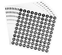 1-100 pegatinas de números redondos, 10 hojas consecutivas, autoadhesivas de 0.4 pulgadas, calcomanías numeradas pequeñas para oficina, hogar, cocina, aula
