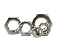 1-100 Uds 304 A2 tuerca hexagonal de acero inoxidable for perno de tornillo M1 M1.2 M1.4 M1.6 M2 M2.5 M3 M4 M5 M6 M8 M10 M12 M16 M20 M24(M1 (100pcs))