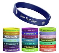 1-1000 pulseras de silicona personalizadas a granel, pulseras de goma personalizadas, pulseras de goma personalizadas con texto y logotipo para eventos, regalos, recaudación de fondos, motivación