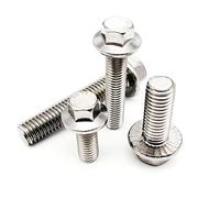 1/10pcs M5 M6 M8 M10 A2-70 304 Stainless Steel GB5787 Hexagon Head with Serrated Flange Cap Screw Hex Washer Head Bolt(40mm,10pcs M8)