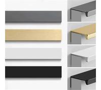 1/10x tiradores ocultos for armarios, manijas de aleación de aluminio, tirador de puerta de armario, perillas largas for cajones, manija de armario de cocina, herrajes con tornillo(15cm-Black,5 Sets)