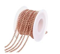 1/10Yard Rhinestone Chain Glitter Crystal Sew On Glue On Rhinestones for Clothes DIY Garment Accessories Trim Cup(Light Padp,10 YARDS_SS6 2MM)
