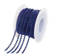 1/10Yard Rhinestone Chain Glitter Crystal Sew On Glue On Rhinestones for Clothes DIY Garment Accessories Trim Cup(Capri Blue,1 Yard,SS8 2.5mm)