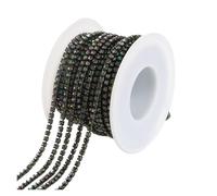 1/10Yard Rhinestone Chain Glitter Crystal Sew On Glue On Rhinestones for Clothes DIY Garment Accessories Trim Cup Chain(Vitrail Medium,10 Yards,SS6 2mm)