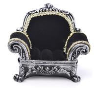 1:12 Adorno de decoración del hogar del sofá sofá de la casa de muñecas Victoriana Negra, S