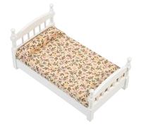 1:12 Dollhouse Dollhouse Furniture Miniatura Play Pocket Bedroom Style Single Bed Accesorios Hamster (Blanco, Talla única)