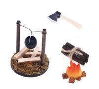 1:12 Henta Cocina Escala Colgante Cauldron Play Kid Utensilios Cocina Cauldron Modelo Leña Realista para Casas Muñecas Pintadas A Mano En Miniatura
