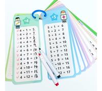 1-12 Juego Educativo de Tablas de Suma,Juego de numeros，15 Flashcards con Tablas de Suma,2 Marcadores Borrables,para Aprender y Practicar Las Tablas de Suma en Casa o en la Escuela Tarjetas