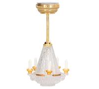 1: 12 Mini candelabro, lámpara de techo en miniatura para casa de muñecas con 5 velas LED, modelo de lámpara colgante Accesorios para casa de muñecas para casa de muñecas Accesorios de iluminación par