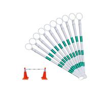 1-12 Piezas Barras Retráctiles Para Conos De Tráfico Poste De Conexión Telescópico Retráctil Barricada Cono Tráfico(White and green,10Pcs)