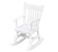 1:12 Scale Dollhouse Rocking Chair | White Wooden Miniature Furniture for Doll House/Living Room/Bedroom | Sturdy & Exquisite Craftsmanship