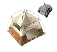 1:12 Scale Miniature Camping Tent,Realistic 7.2 Inch Dollhouse Tent,Handcrafted Diorama Display,Photography Prop & Miniature Gift for Collectors (Pink)