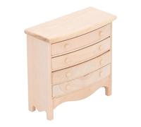 1:12 Scale Wooden Dollhouse Drawer Cabinet, Miniature Bedside Table with Realistic Details, Handmade Birch Nightstand for Dollhouse Furniture and Room Box Decor