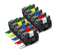 1-12PK Tz 24mm cinta de etiquetas laminada, Compatible Brother TZe-651 TZe-251 TZe151-751 Tze cinta de 1 pulgada for p-touch D600 P710BT P700(10PK Colors)
