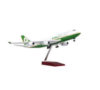 1/157 Apto para EVA Air Boeing B747 Avión De Resina Aviación Airbus con Luces Y Ruedas Coleccionables Kit de Juego de Pasatiempo(A)