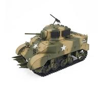 1:16 US M5A1 Modelo de tanque teledirigido para adultos y aficionados, 2,4 GHz, blindaje ligero Stuart con efectos de sonido y luz, escape de humo telescópico, dos pilas (camuflaje bicolor)