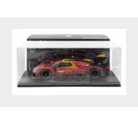 BURAGO 1/18 FERRARI 499P LE MANS 2024 FUEGO CON ESCAPARATE MODELO ESTÁTICO