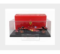 Bburago - Modelo a escala 1/18 compatible con Ferrari SF24# 16 compatible con el modelo de coche de carreras Charles Leclerc Deluxe Version