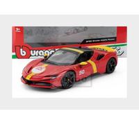 Bburago - Ferrari SF90 Stradale Le Mans Escala 1:18, Réplica Diecast con Capó y Maletero Abatibles, Ruedas Amortiguadas, Licencia Ferrari, Edad 3+ Años