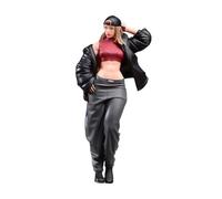 1:18 Cool Girl Model Mini Figura de Pelo Largo con Chaqueta Dioramas Modelo de Chica de Resina