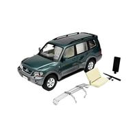1:18 Mitsubishi Pajero V73 Modelo Coche Aleación Completamente Abierto Soporte Exhibición para El Hogar Adornos Exquisita Artesanía Decoración(Green)