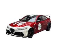 1:18 para Alfa Romeo Giulia GTAm Simulación Modelo De Aleación Colección Decoración Miniaturas De Automoción(Red and White.)