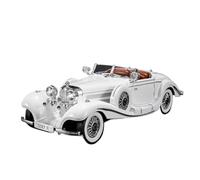 1:18 para Benzs 500K 1936 Modelo Coche Clásico Aleación con Sonido Y Luz Vehículos Retro De Metal Fundido A Presión Exquisita Artesanía Decoración(White)