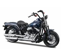 1:18 para Harley FLSTSB Cross Bones 2008 Azul Motocicleta Modelo Fundido A Presión para Regalos De Niños Colección Adultos