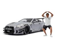 2024 Nissan GT-R (R35) Liberty Walk Body Kit Gris + Figura Kato San Edición Limi