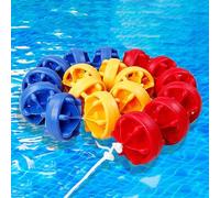 1-18M Safety Float Lines For Swimming Pools, Pool Divider For Shallow and Deep End, Inground Pool Party with Hardware 2 Hooks, Bright Durable Grip Floats/Bobber(Steel Wire,3m/10ft)