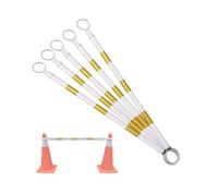 1.2-2.0m Genérico Barras Telescópicas Para Conos De Tráfico Postes De Conexión Retráctiles Y Ajustables Para Barricadas Barreras De Seguridad(White and Yellow,5Pcs)