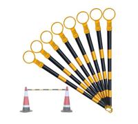 1.2-2.0m Genérico Barras Telescópicas Para Conos De Tráfico Postes De Conexión Retráctiles Y Ajustables Para Barricadas Barreras De Seguridad(Black and Yellow,8Pcs)