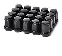 1/2-20 Tuercas de lúges para Jeep Wrangler/Liberty/Grand Cherokee On Blanket Wheel 20 PCS Negro Cerrado Extremo Lug Nuts