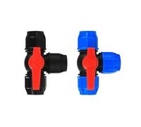 1/2 "3/4" 1 "2" 3/válvula de bola de plástico de tres vías tubo de conexión rápida PE tipo T Unión rápida 20/25/32/40/50/63mm(20mm,Blue type)