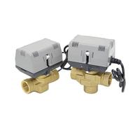 1/2" 3/4" 1" Motorized Two Way Three Way Valve Brass VC6013/4013 DN15 DN20 DN25 Fan Coil HVAC Valve AC220V(3/4",VC6013_AC220V_TWO WAY)