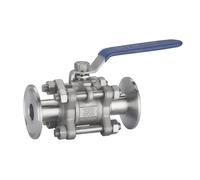 1/2" 3/4" 1" SS304 Stainless Steel Sanitary Ball Valve 3 Three Piece Tri Clamp Ferrule Type Ball Valve(1-1/2")