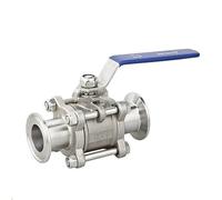 1/2" 3/4" 1" SS304 Stainless Steel Sanitary Ball Valve 3 Three Piece Tri Clamp Ferrule Type For Homebrew Diary(1-1/2")
