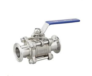1/2" 3/4" 1" SS304 Stainless Steel Sanitary Ball Valve 3 Three Piece Tri Clamp Ferrule Type For Homebrew Diary(2")
