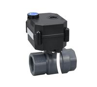 1/2" 3/4" 1" válvula de bola motorizada plástica de UPVC con el interruptor manual, DC9V/12V/24V(DN15,DC9V_CR01)