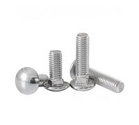 1/2/3/5/10/25 Uds M3 M4 M5 M6 M8 M10 M12 GB12 A2-70 304 cabeza redonda de acero inoxidable tornillo de carro de cuello cuadrado perno de entrenador(22mm,2Pcs M10)