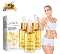 1/2/3 gotas para ombligo de veneno de abeja, gotas de desintoxicación intestinal de veneno de abeja, aceite adelgazante de veneno de abeja, apriete y moldea el cuerpo de curva (3 piezas)