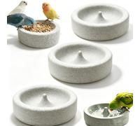 1/2/3 PCS Pumice Stone Bird Feeder, Natural Pumice Grooming Feeder, Wear Resistant Multifunctional Feeding & Bath Bowl for Cockatoo, Cockatrds, Small Animal, Indoor，3pc