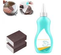 1/2/3 piezas de limpiador mágico de gel para ollas y sartenes, con toallita de esponja de esmeril, gel de limpieza negro de 150 g, limpiador para parte inferior de ollas y sartenes, limpiador de gel
