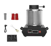 1/2/3kg Horno De FusióN Digital 1150 °C /2102 °F,Horno De FusióN AutomáTico Para Metal,Kit De Horno EléCtrico Con Forma De Lingote De Grafito Para Fundir Oro Joyas Plata(With-netting,2kg)