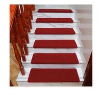 1 2 4 6 8 10 15 Paquetes de Alfombras de Poliéster Redondeadas for Escaleras de Madera en Interiores, Tapetes for Escaleras con Bordes, Cubiertas Corredor(10PCSRed1,65x24x3cm)
