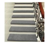1 2 4 6 8 10 15 Paquetes de Alfombras de Poliéster Redondeadas for Escaleras de Madera en Interiores, Tapetes for Escaleras con Bordes, Cubiertas Corredor(1PCGray,80x24x3cm)