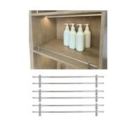 1 2 4 6 8 Paquetes de rieles de inclinación de galería de barandillas de protección Estante for estantes, Cerca anticaída for gabinete Vidrio Cocina Estantería(Silver 6pcs,36cm/14)